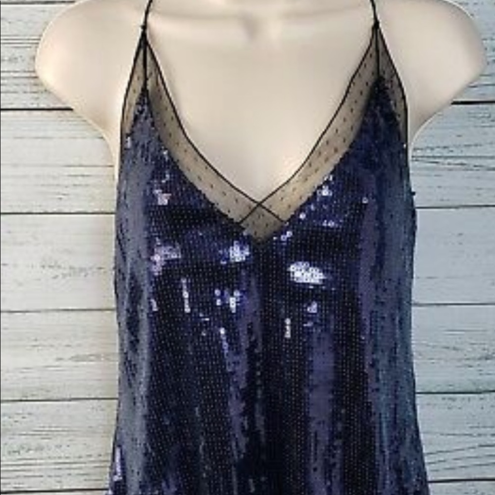 Free people blue sequin top